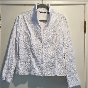 Samuel Dong White Ribbon Floral Jacket with Great Detail